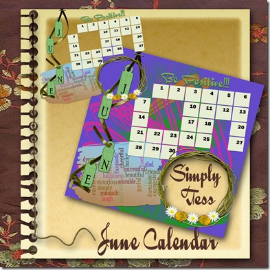 SimplyTess June Calendar