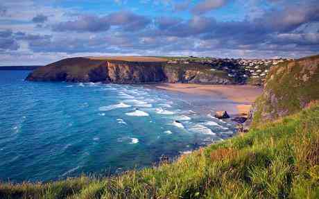 Beach at Mawgan Porth and Trenance Point, north Cornwall