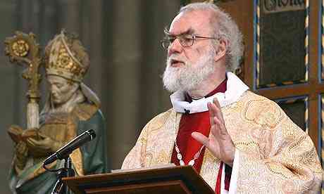 The archbishop of Canterbury, Rowan Williams, delivers his Easter oration at Canterbury Cathedral