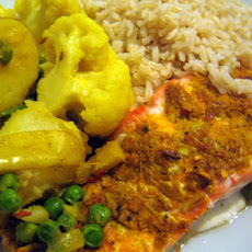 Indian Potatoes, Peas and Cauliflower