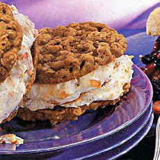 Oatmeal Cookie Sandwiches with Nectarine Ice Cream