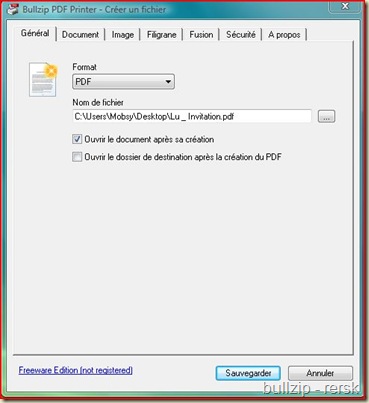Bullzip PDF printer
