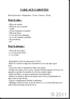 CAKE AUX CAROTTES CAKE AUX CAROTTES