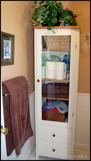 Peek a boo bathroom cabinet