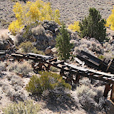 Remnants of an ore cart rail system.