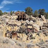 Ruins of the Pittsburg-Liberty Mill, also known as the Stall Brothers mill. It was connected to the mine across Masonic Gulch by an arial tramway.