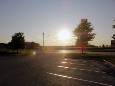 After leaving at 7:00 AM, the sun sets on our first day of the vacation near the Minnesota State Line.