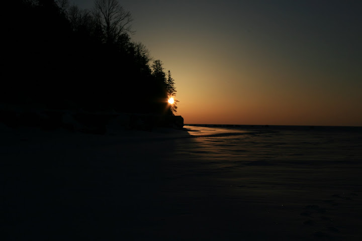 sunset over Green Bay