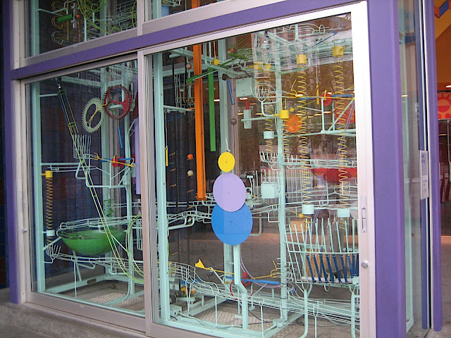 Pinball-type display outside Tech Museum