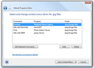 Edit File Associations In Windows Using Default Programs Editor