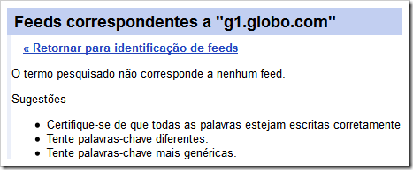 g1.globo.com não corresponde a um feed g1.globo.com não corresponde a um feed
