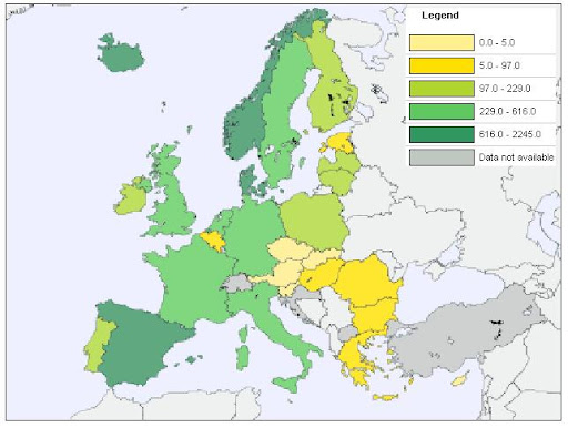 Capturas pesqueras en la UE por pases