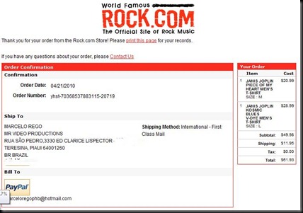 ROCK,COM PEDIDO