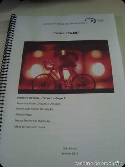 caderno de produção
