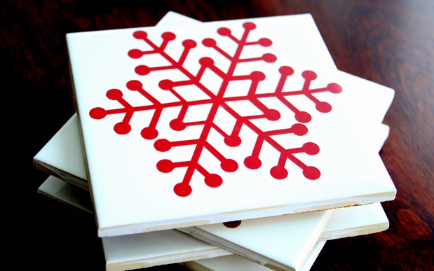 snowflake coaster