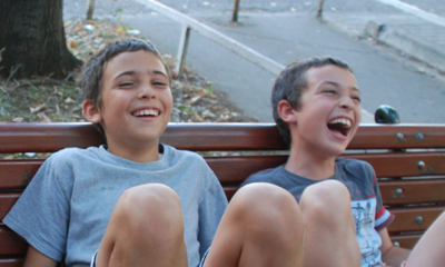 boys laughing