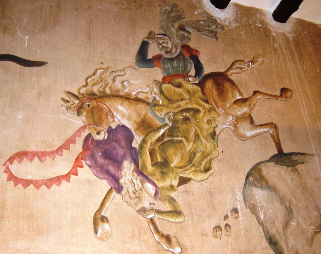 Pintura a la bodega del monestir d'Escornalbou