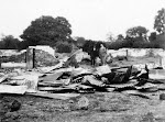 Middle Farm after the fire in 1934.