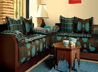 Décoration marron chocolate et bleue turquoise Décoration marron chocolate et bleue turquoise