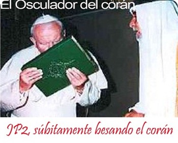 Juan Pablo II besando el Corán