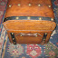 iron bound trunk belonging to Julia Ives Pack that made the pioneer trek - some straps on the front were rumored to be cut off to repair some harness