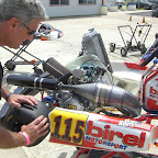 Dirk Korte spins engine for son, Clint.