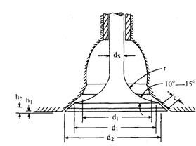 Poppet-valve dimensions.