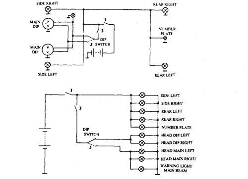 Lighting circuit (simplified). 