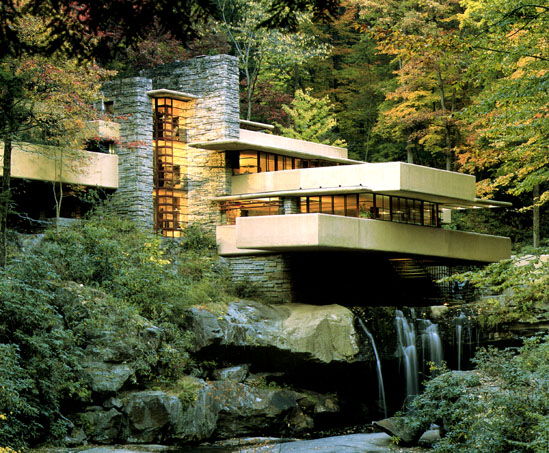Interior de la casa de la cascada, de Frank Lloyd Wright fallingwater 1 Interior de la casa de la cascada, de Frank Lloyd Wright