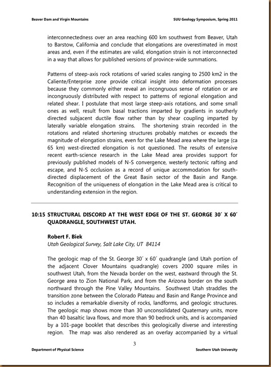 Program - SUU Geology Symposium, Spring 2011_Page3
