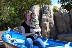 Mommy and Parker in boat