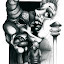 Katharina Theine: Illustrationen für Liebold, Norman: Der Kulturgeist. Und andere Dämonen. Königswinter 2008. ISBN 9783937330280