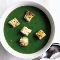 Spinach Soup rosemary croutons