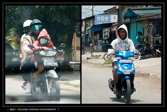 Being cool and carefree is more important than wearing a proper helmet. They opt to use hoodies or caps instead. | © 2011 Mike EcKO_Bravo Photography - Jakarta Untitled-2