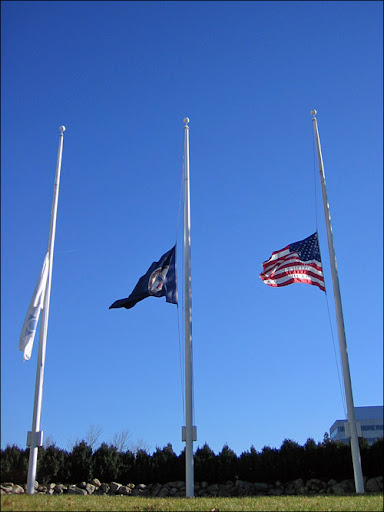 Flags at Half-Staff at the AOL Campus