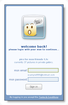 MSN phishing login page