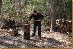ernie chopping wood