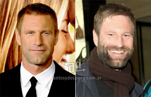 aaron eckhart beard - before and after