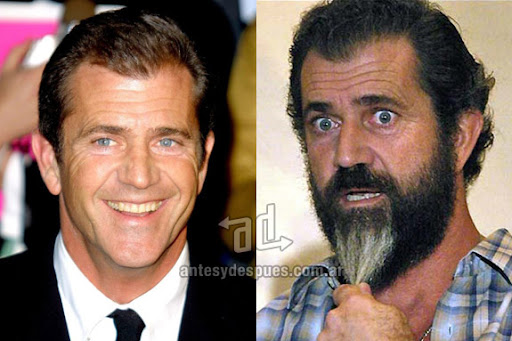 mel gibson beard - before and after