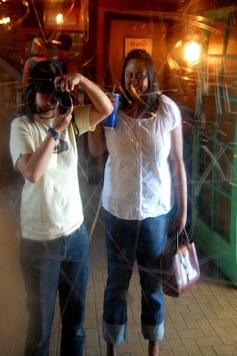 Playing in the fun house! Im holding my $.75 drink, wahooo!!!