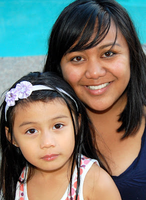 My little cousin and I hanging out after our swim.