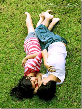 lying on grass