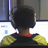 At TheBay with my cool headphones.  They make me look like an ALIEN!  (Jan, 2006)