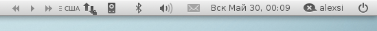 Rhythmbox в панели GNOME