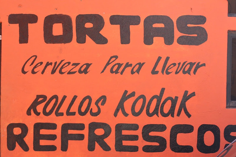 Tortas sign in orange and black