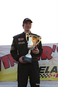 Brandon Watson with 2nd place trophy from the APC Late Model 300 at Delaware Speedway, September 6th, 2009 00003158.jpg