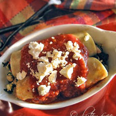 Vegetarian Enchiladas Recipe with Spinach + Feta