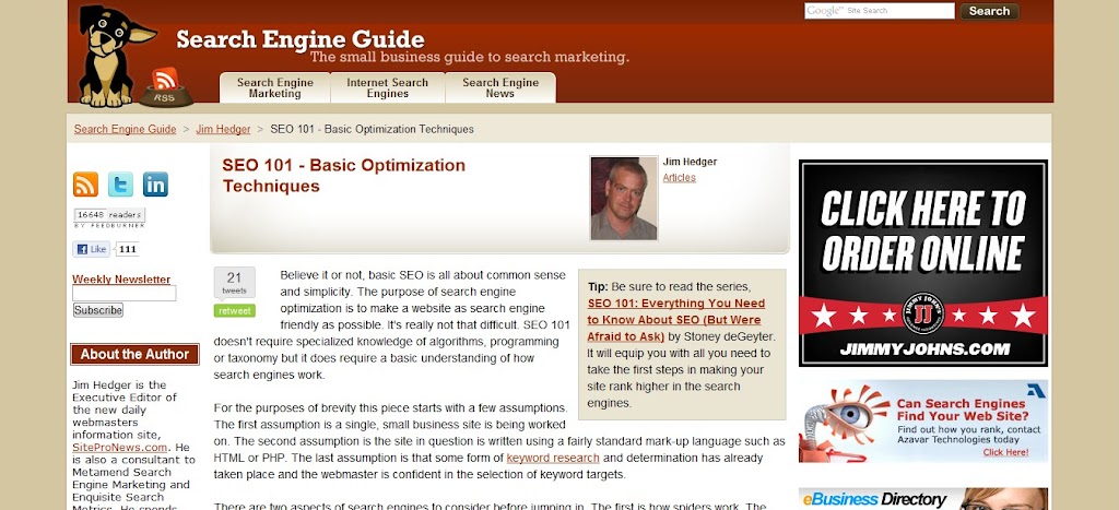 search engine guide: search engine optimization