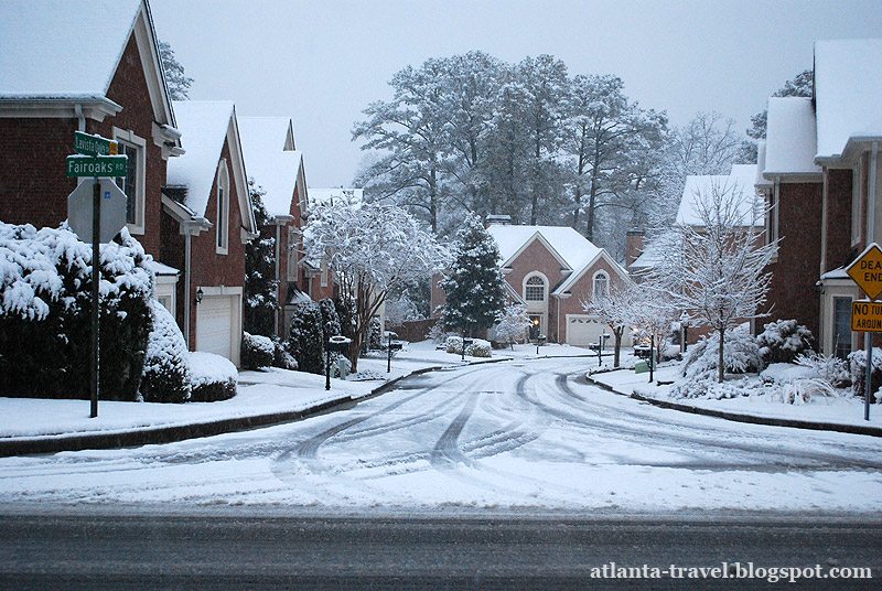 Атланта под снегом Atlanta snow