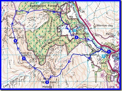 Our route - 11.5 km, 974 metres ascent, 5.5 hours